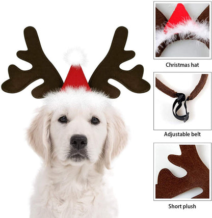 Christmas Reindeer Antlers Dog Hat