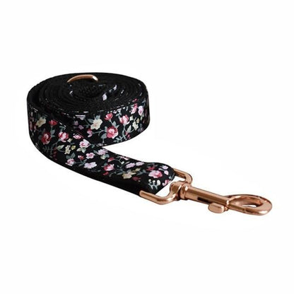 BLACK FLOWER Engraved Pet Collar - Bark ¡®n¡¯ Paws