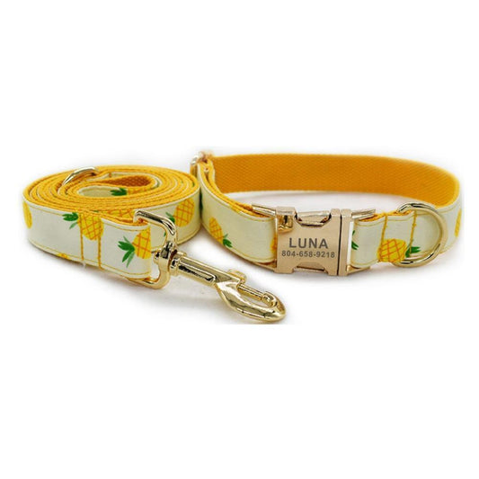 PINEAPPLE Engraved Dog Collar - Bark ¡®n¡¯ Paws