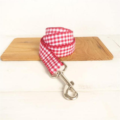 WHITE RED Plaid Pet Collar - Bark ¡®n¡¯ Paws