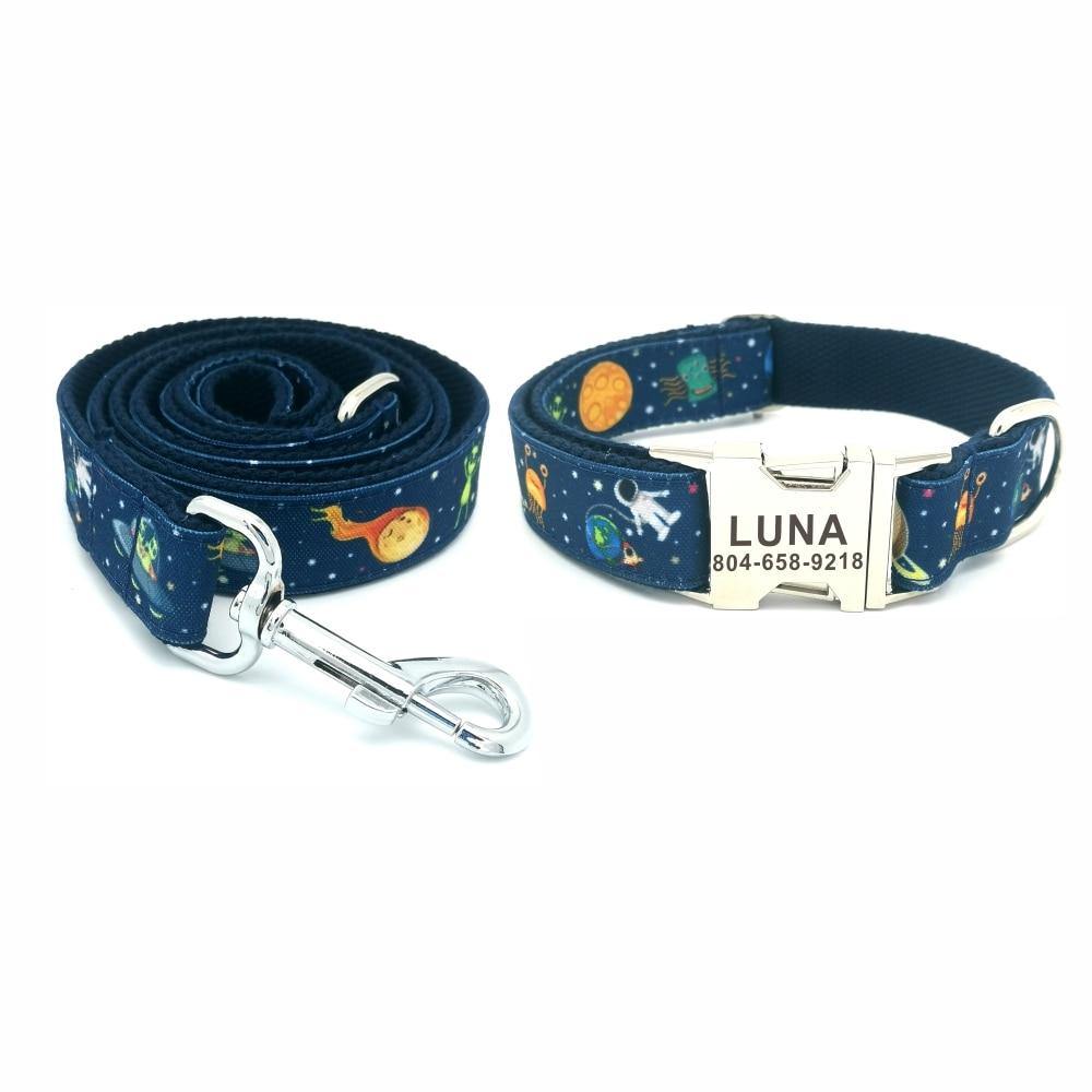 SPACE ROCKET Engraved Pet Collar - Bark ¡®n¡¯ Paws