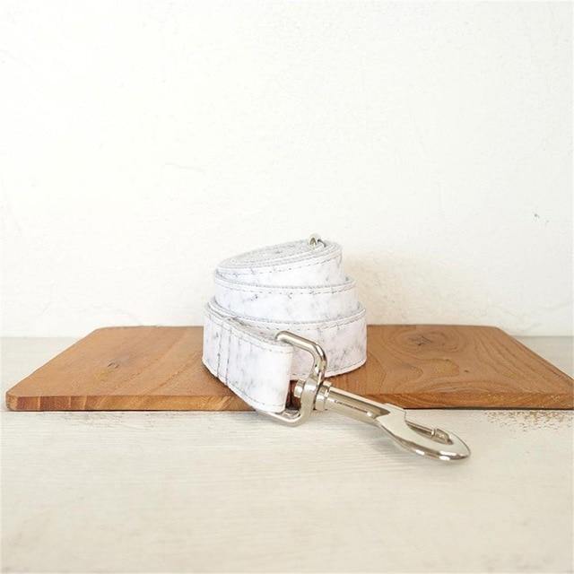 WHITE MARBLE Engraved Pet Collar - Bark ¡®n¡¯ Paws