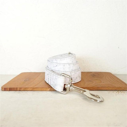 WHITE MARBLE Engraved Pet Collar - Bark ¡®n¡¯ Paws