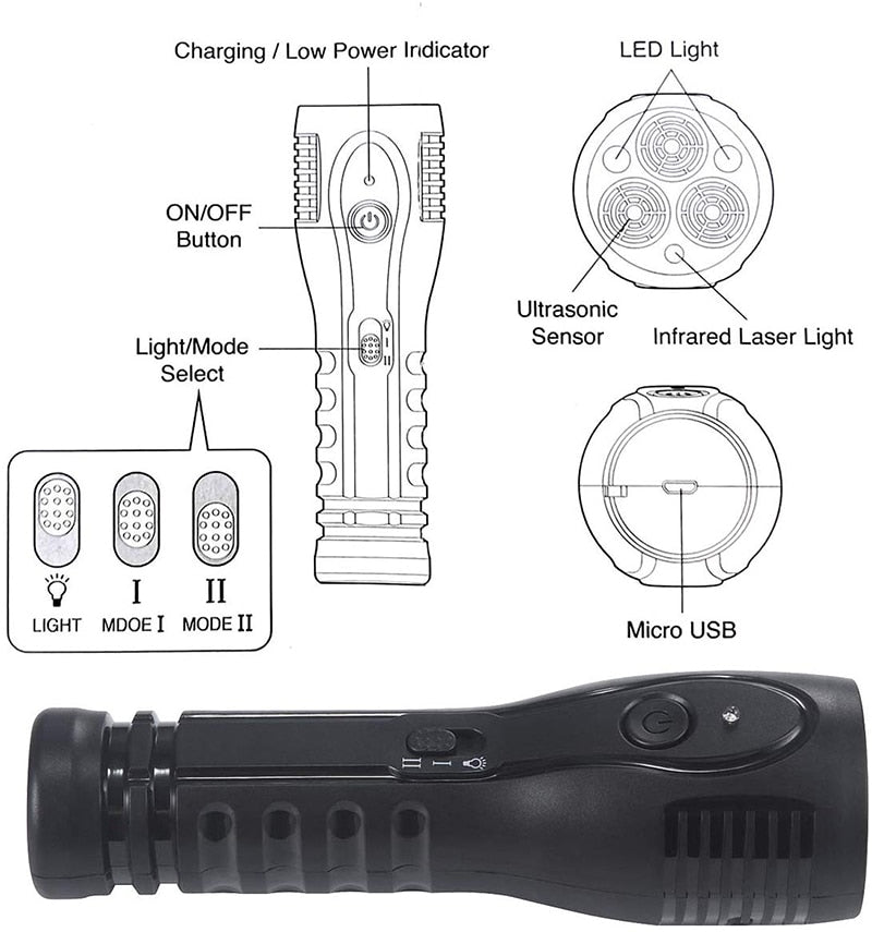 Rechargeable Ultrasonic Dog LED Anti Barking Device