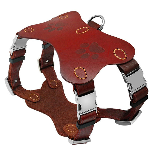 Genuine Leather Pitbull Terrier Harnesses
