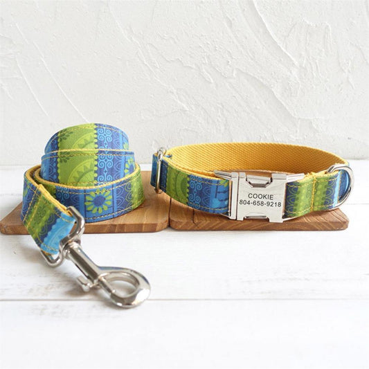 Yellow ETHNIC NATIONAL Pet Collar - Bark ¡®n¡¯ Paws