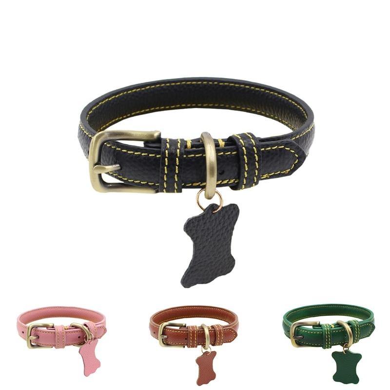 Leather Vintage Dog Collar - Bark ¡®n¡¯ Paws