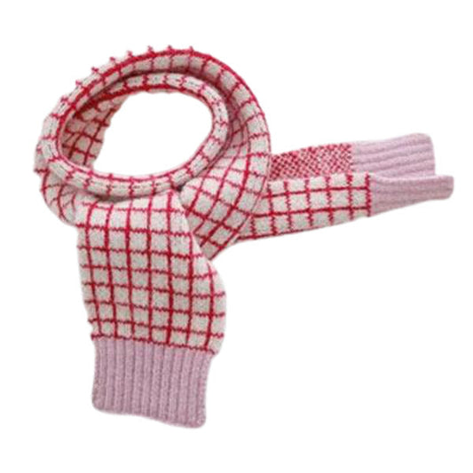 Plaid Knit Scarf Dog Bandana