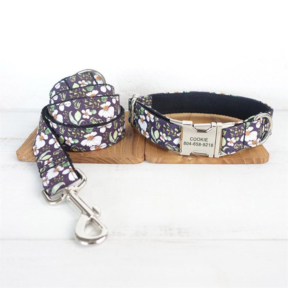 White Flower BLACK DAISY Pet Collar - Bark ¡®n¡¯ Paws