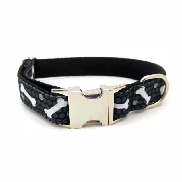 DOG PAWS BONES Engraved Collar - Bark ¡®n¡¯ Paws