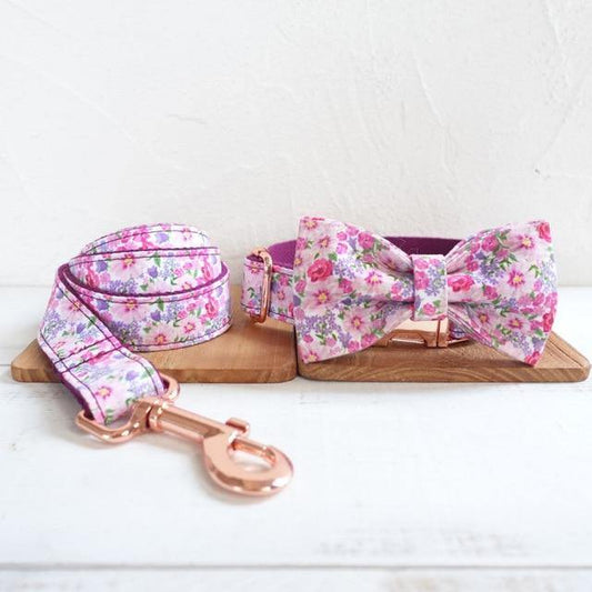 PURPLE FLOWER Engraved Pet Collar - Bark ¡®n¡¯ Paws