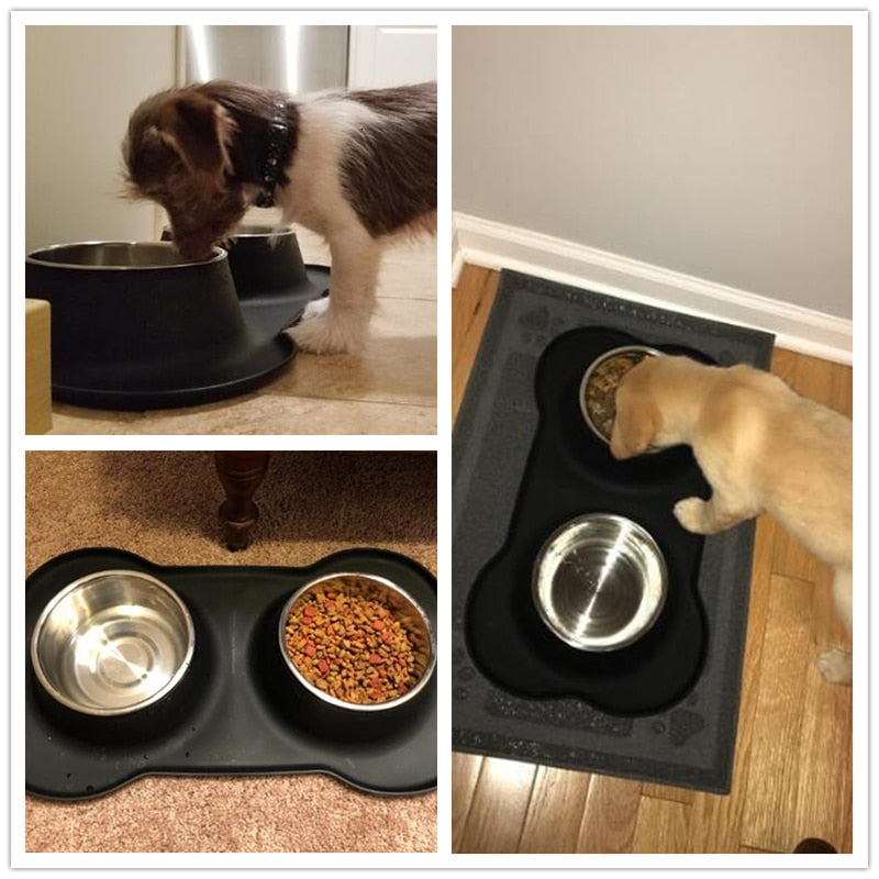 Stainless Steel Double Dog Bowl