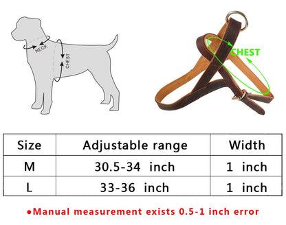 Genuine Leather No Pull Dog Harness