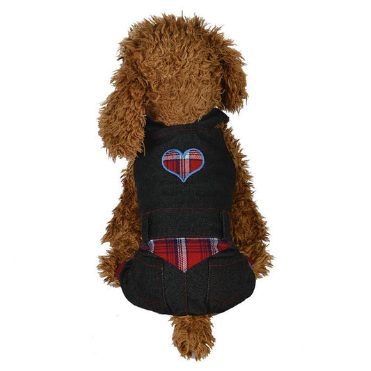 Denim Heart Strapped Dog Apparel - Bark ‘n’ Paws