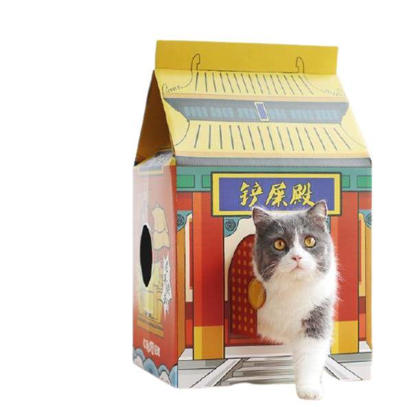Corrugated Papper Milk Box Cat House - Bark ‘n’ Paws