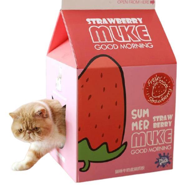 Corrugated Papper Milk Box Cat House - Bark ‘n’ Paws