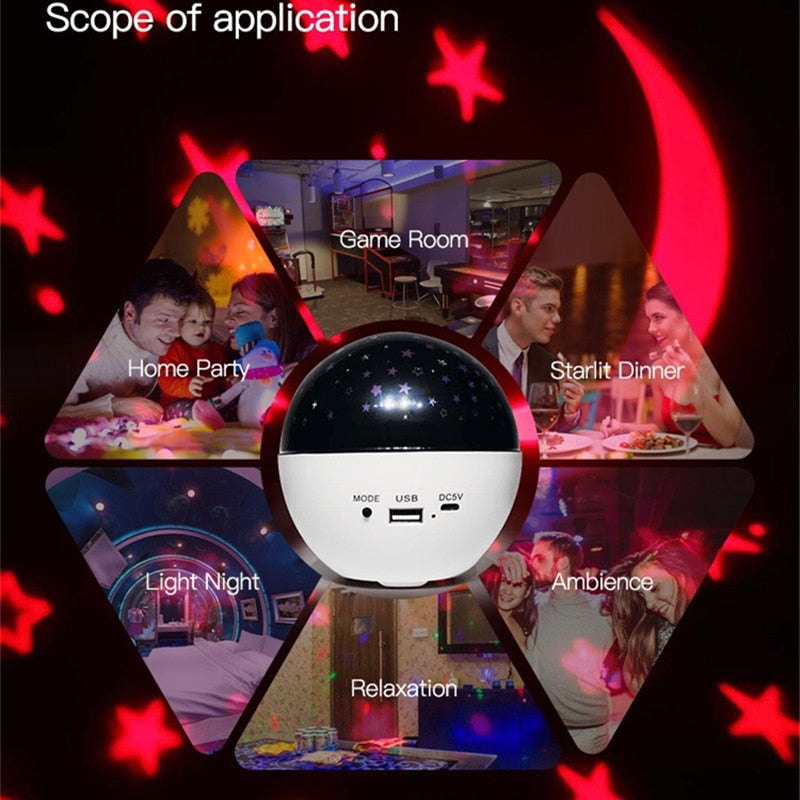 Star Moon Galaxy Night Light Projector