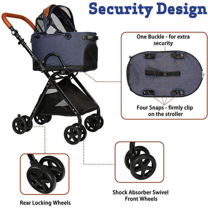 Luxury 2 In 1 Folding Pet Stroller