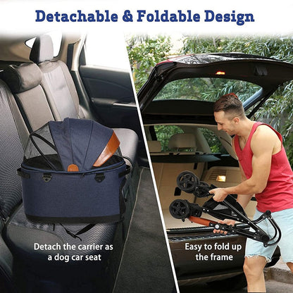 Luxury 2 In 1 Folding Pet Stroller