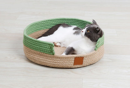 2 In 1 Round Cat Scratcher & Bed