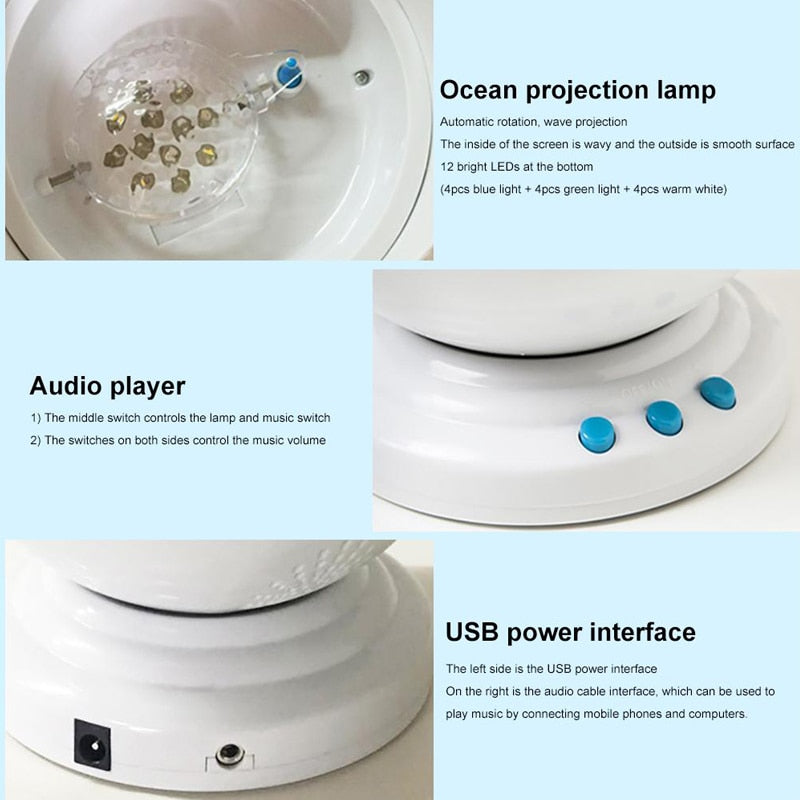 LED Ocean Wave Projection Lamp