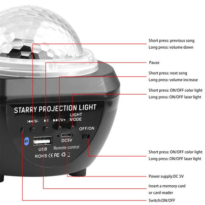Starry Sky Galaxy Bluetooth Projector