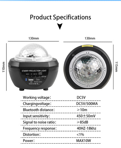 Starry Sky Galaxy Bluetooth Projector