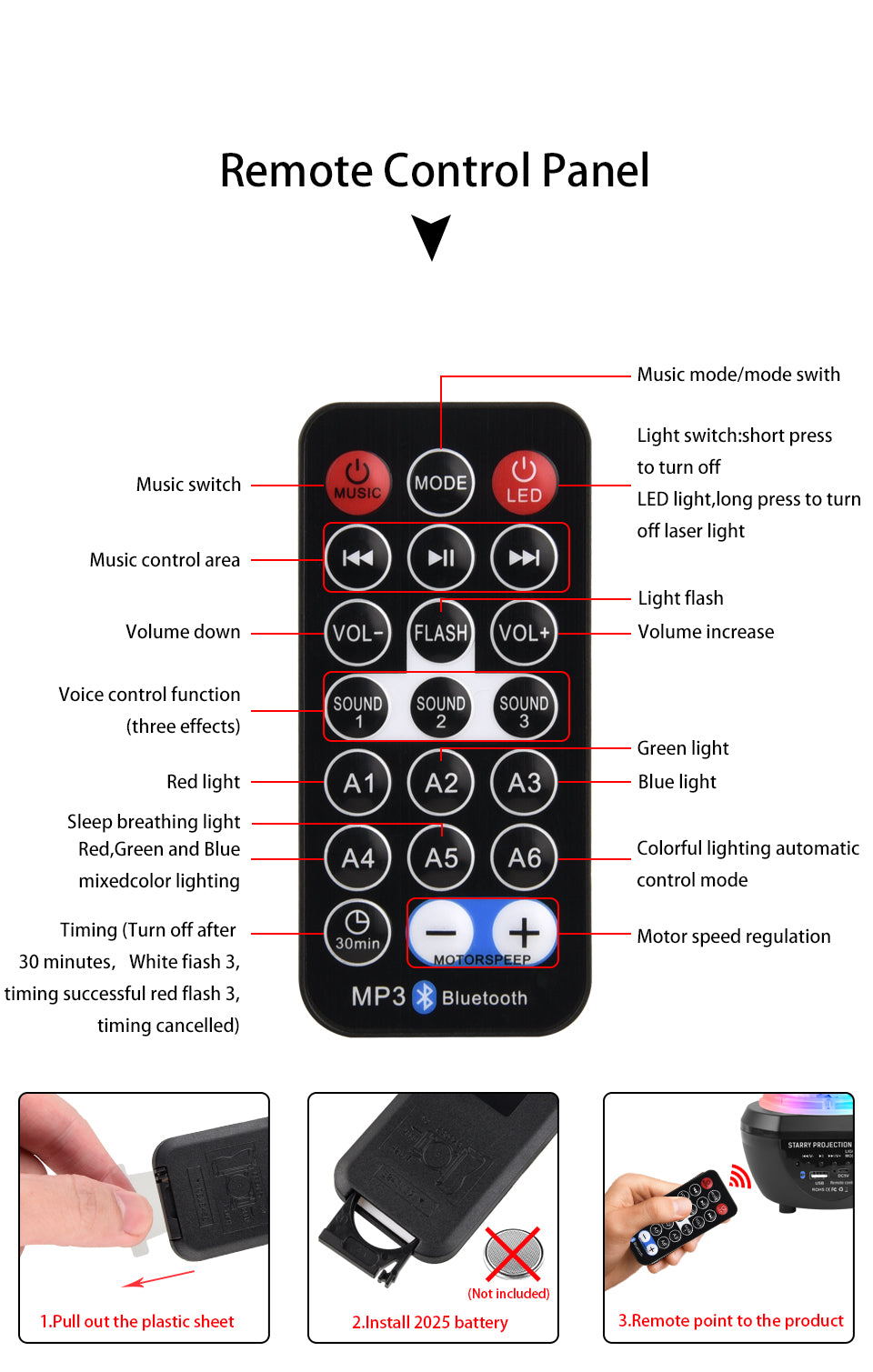 Starry Sky Galaxy Bluetooth Projector