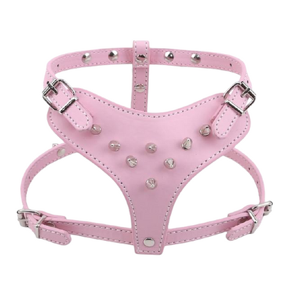 PU Leather Spiked Studded Dog Harness