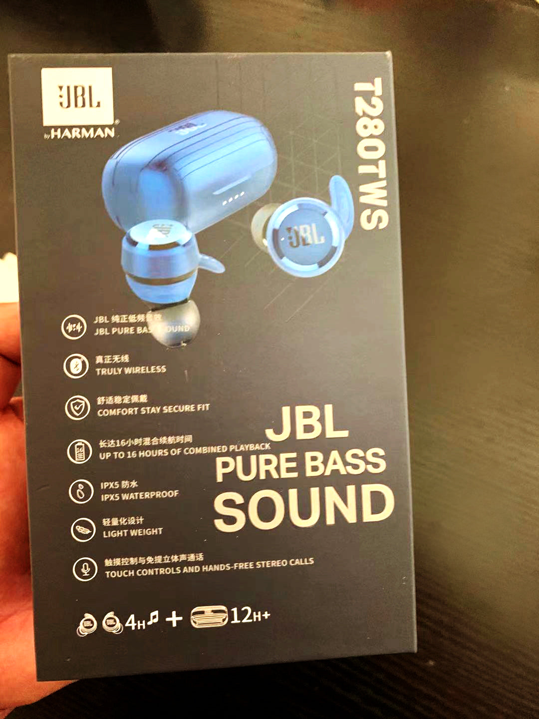 JBL T280 TWS Wireless Bluetooth Earphone