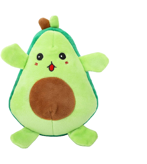 Squeaky 2-in-1 Avocado Dog Toy