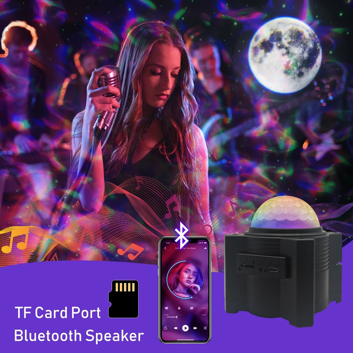 LED Music Night Light Star Projector