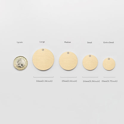 Shiny Brass 14K Gold Surface Dog Tag