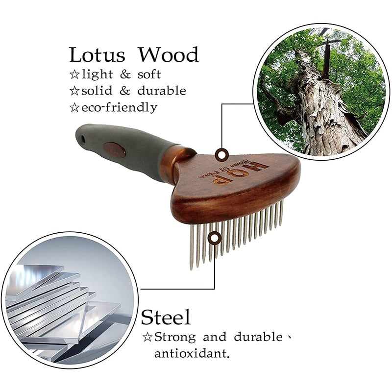 Professional Dog Grooming Wood Brush