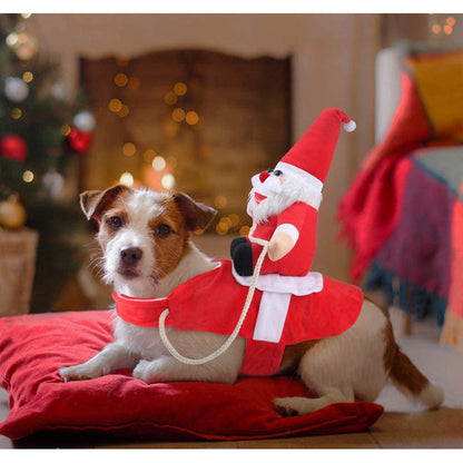 Santa Claus Riding Christmas Dog Costume