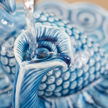 Blue Peacock Pet Ceramic Water Fountain