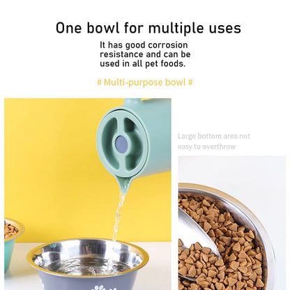 Stainless Steel Cute Paws Dog Bowl