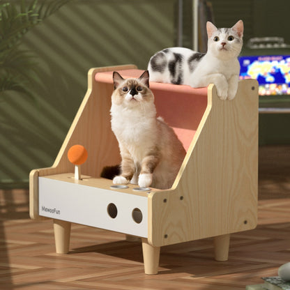 Wooden Game Machine Style Cat House