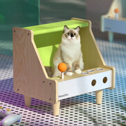 Wooden Game Machine Style Cat House