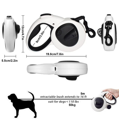 Retractable LED Flashlight 5M Dog Leash