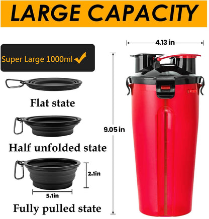 Portable 2 In 1 Travel Dog Water Bottle