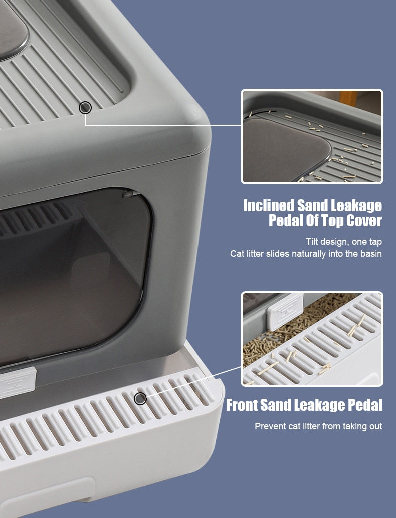 Fully Enclosed Odor Proof Cat Litter Box