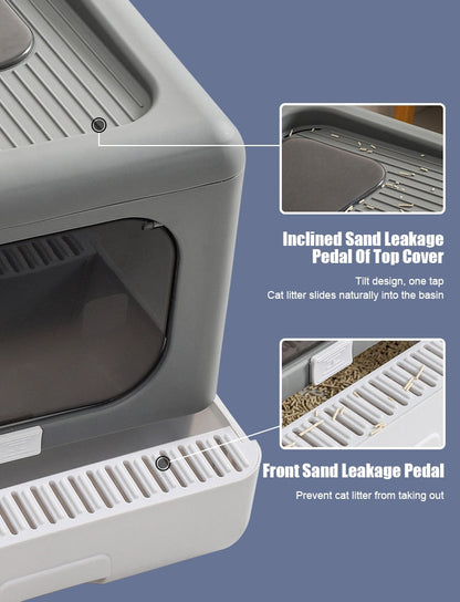 Fully Enclosed Odor Proof Cat Litter Box