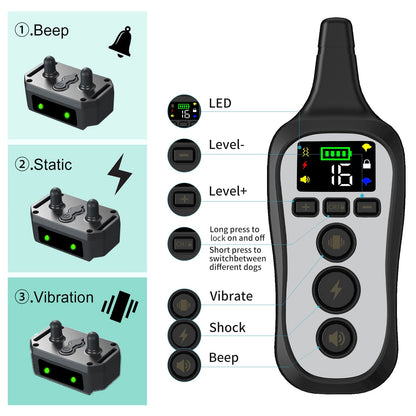 Premium 800M Voice Mode Dog Training Collar