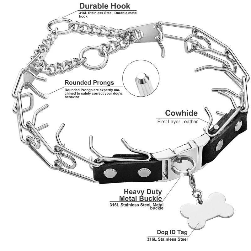 Adjustable Stainless Steel Prong Dog Collar