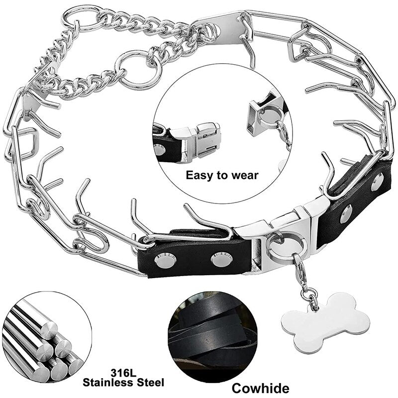 Adjustable Stainless Steel Prong Dog Collar
