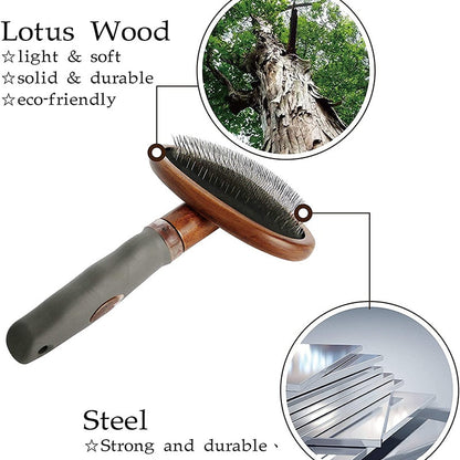 Lotus Wood Dog Grooming Brush
