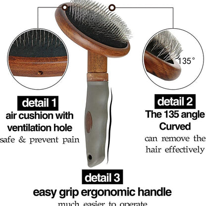 Lotus Wood Dog Grooming Brush