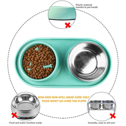 Detachable No Spill Stainless Steel Dog Bowls