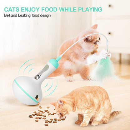 Interactive Bell Tumbler Cat Feather Toys